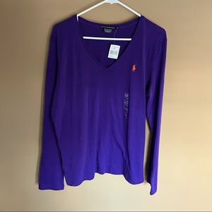 NWT Ralph Lauren Long Sleeved Top Purple XL